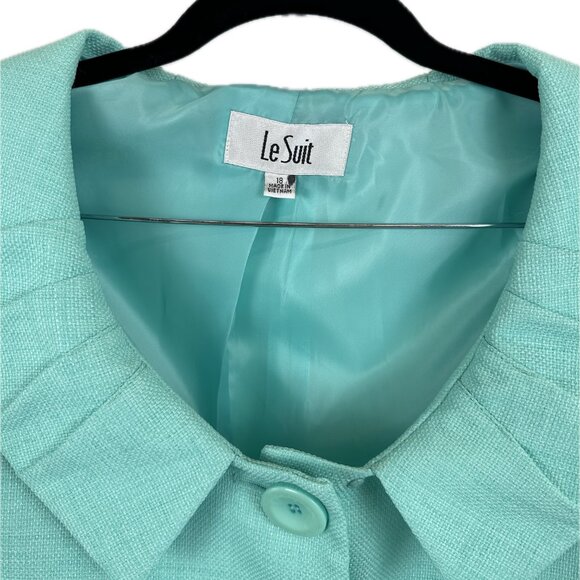 Beautiful Le Suit 2-piece Robin Egg Blue Skirt Suit Set- Size 18 - Picture 3 of 4